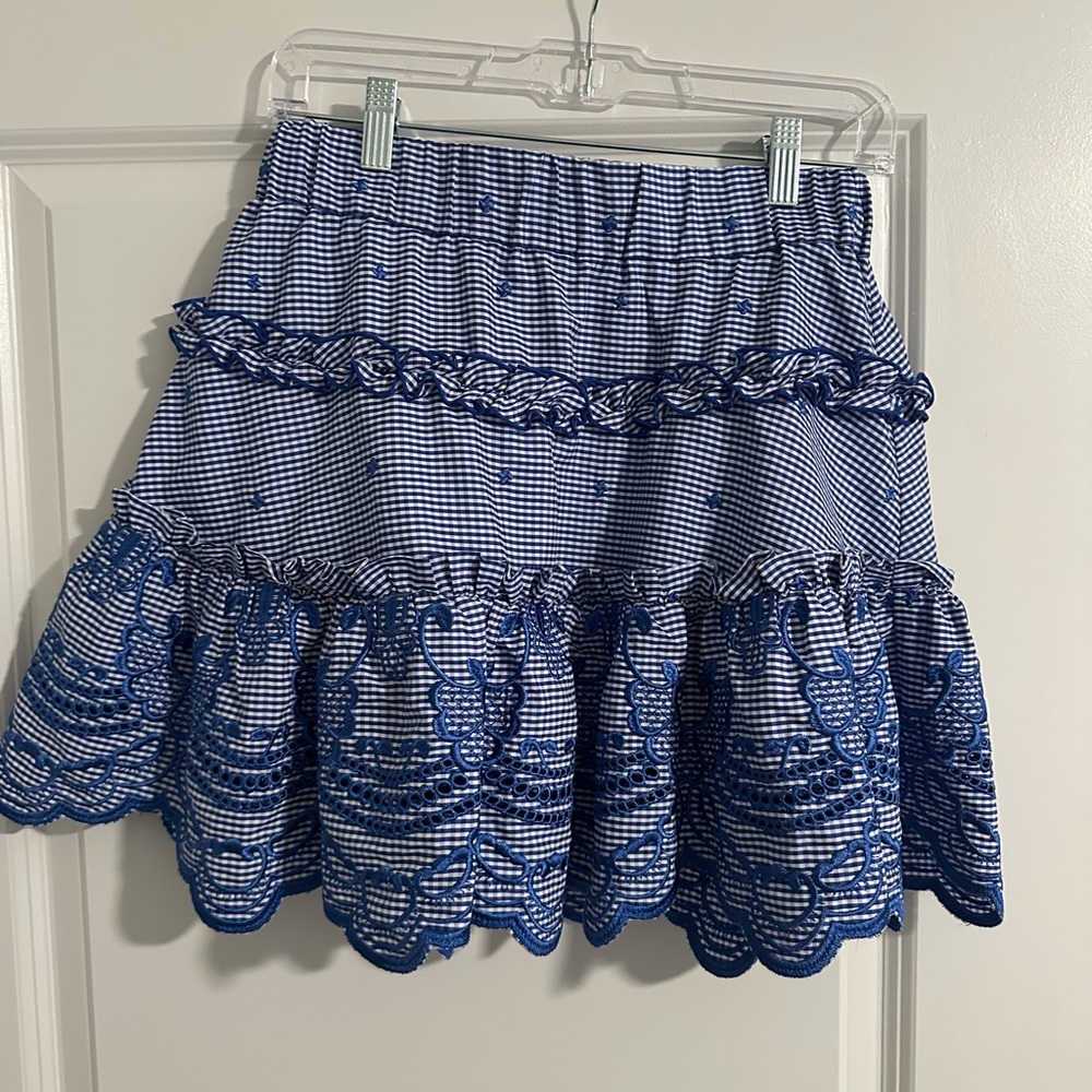 Alexis Blue and white gingham mini skirt